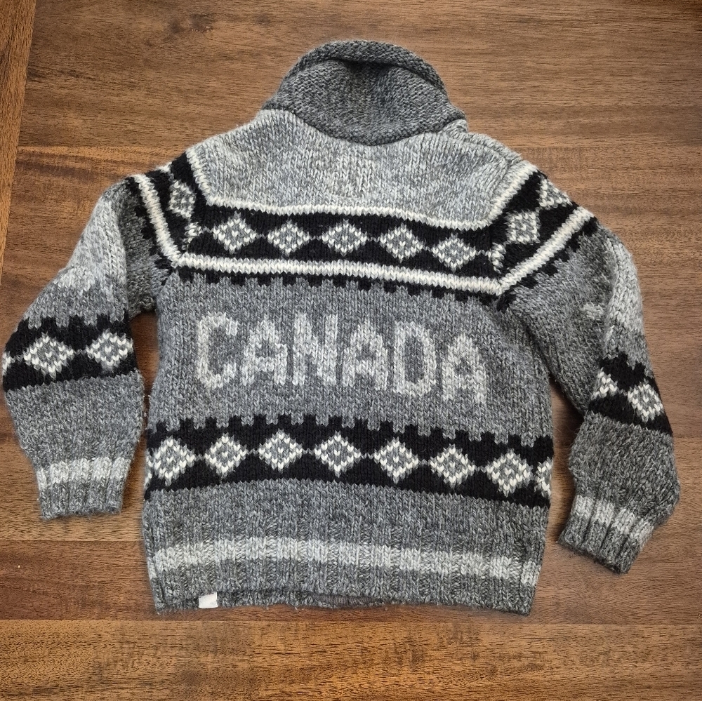 Canadiana Boys Soft Grey Knit Zip Sweater Size 3T - Picture 5 of 5